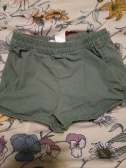 12 months Olive Green Elastic Waist Shorts