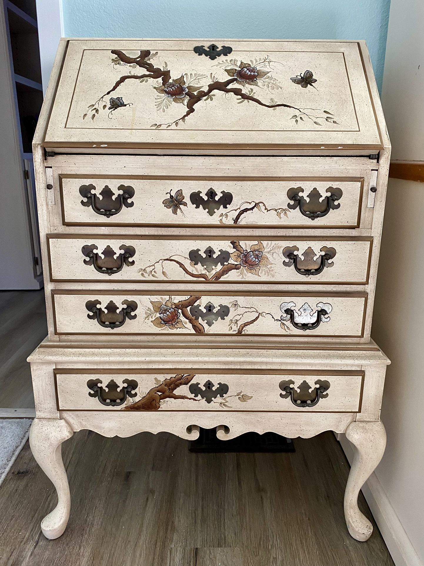 Vintage Maddox Secretary Desk With Key All Original