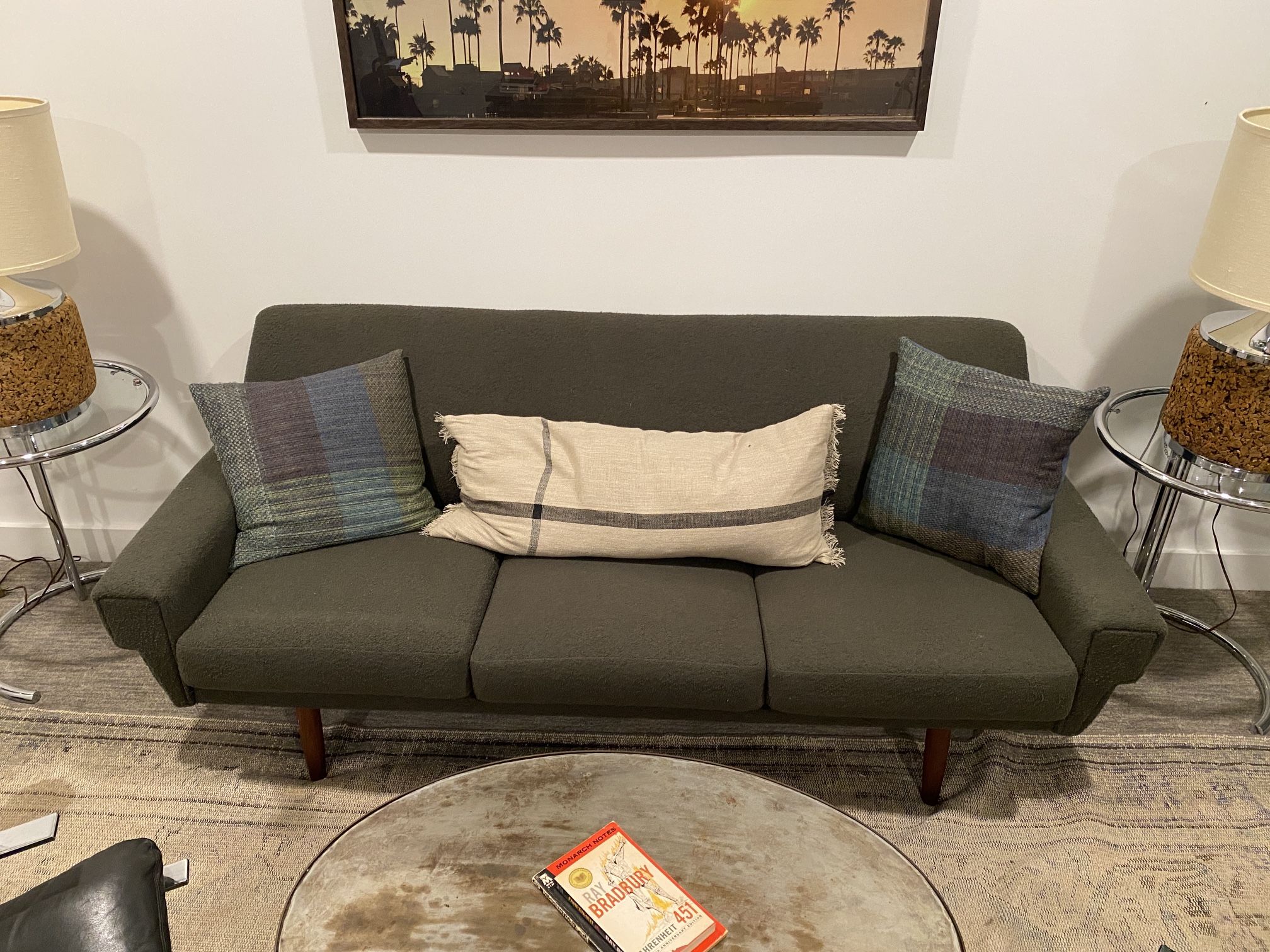 Grey 3-Seat Sofa - Mid Century Modern Style PRICE DROP