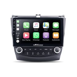 MaXpeedingrods Car Stereo Radio For Honda Accord 7th 2003-2007, Wireless Apple Carplay Android Auto, 10.1 Inch IPS Touch Screen Head Unit, GPS Navigat