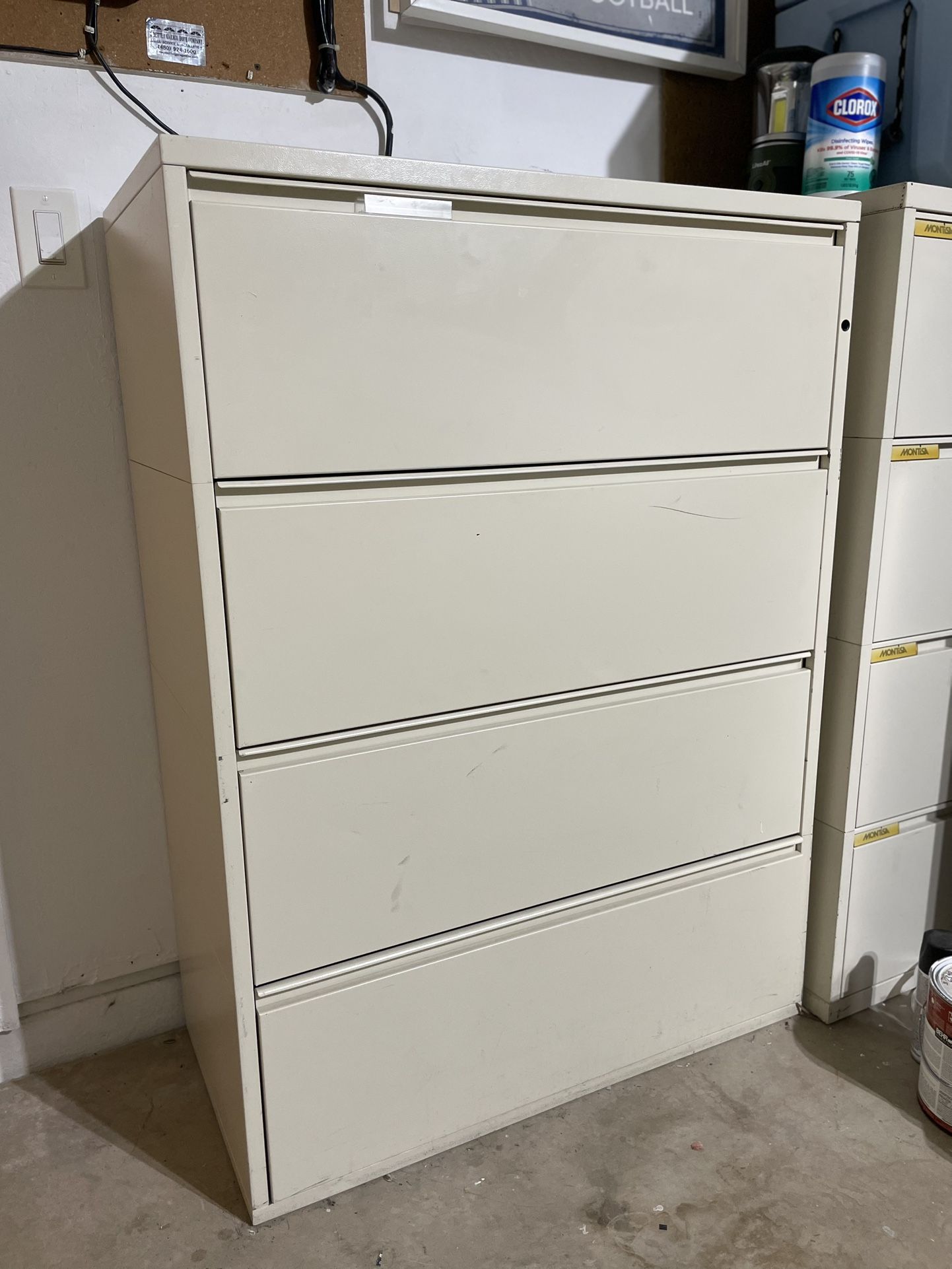 THREE FREE FILING CABINETS