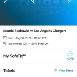 Chargers Tickets with tailgate parking