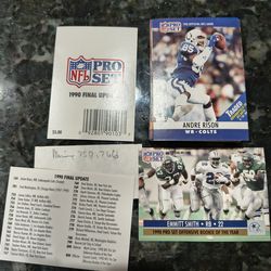 1990 NFL pro set final update set -2 cards includes rookie Emmett Smith #800
