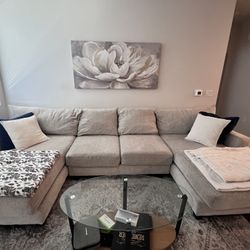MOVING SALE- DOUBLE CHAISE COUCH AND OTHERS
