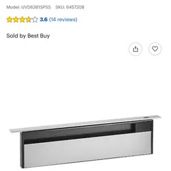 GE - 36 inches - Externally Vented - Telescopic Downdraft Range Hood - Stainless Steel