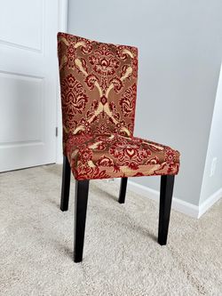 Upholstered Dining Chair with Damask Pattern
