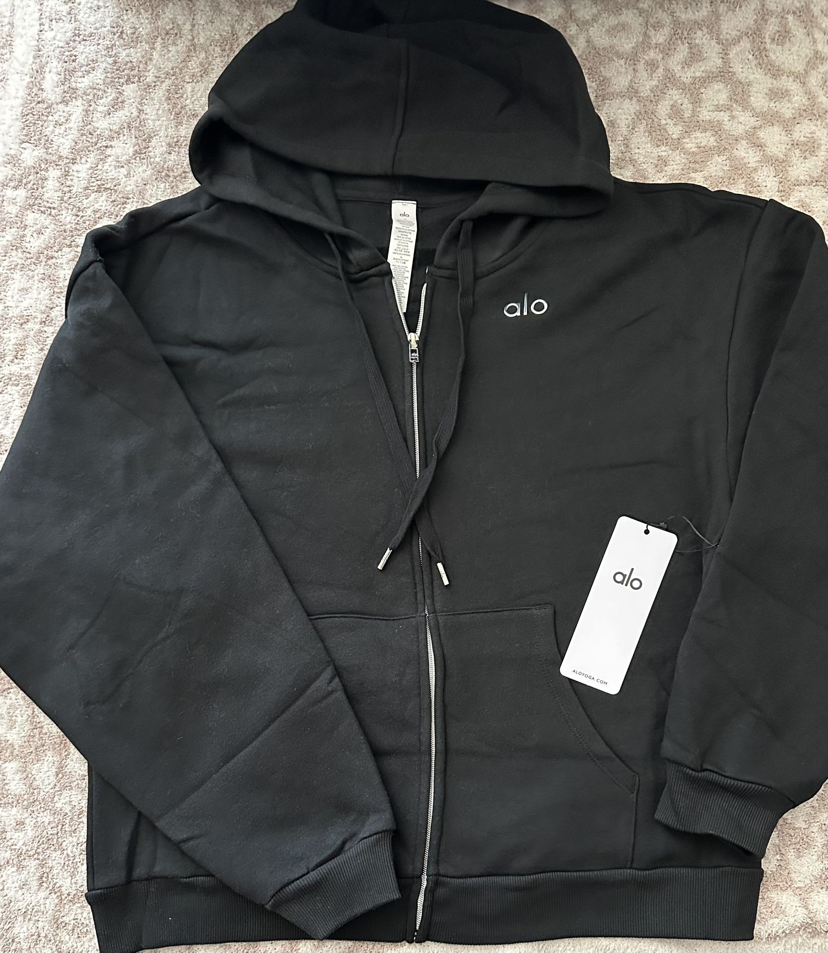 Alo Black Zip Up Hoodie $75 **READ DESCRIPTION**