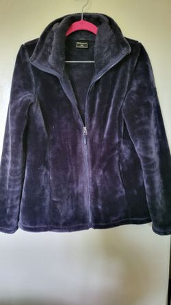 32 Degrees HEAT Women’s Medium Navy Blue Plush Fleece Full Zip Jacket Collar