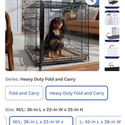 Frisco Heavy Duty Fold & Carry Double Door Collapsible Wire Dog Crate