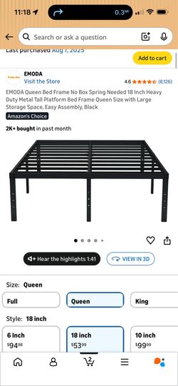 Queen bed frame brand new (no box spring needed)