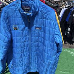 Firestone Patagonia Jacket XL Blue Puffer Full Zip