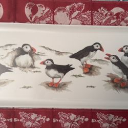 Sandwich Tray “Puffins”, Like New, Melamine, Made In The UK