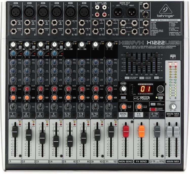 Behringer Xenyx X1222USB Mixer with USB and Digital Effects in New Condition