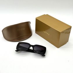 Gucci Women’s Sunglasses Oversized Black Frame With Purple Infused Lens 