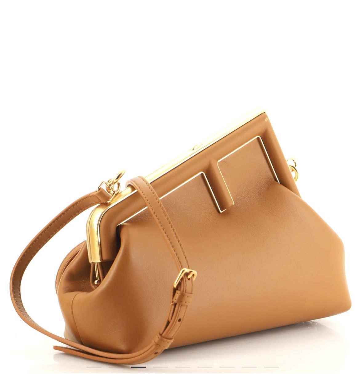 Brand new Authentic Fendi First Small Brown leather bag