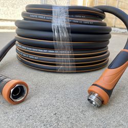 Giraffe Tools Garden Hose 100ft x 5/8", Water Hose Heavy Duty, Flexible, Lightweight Hybrid Hose with Swivel Handle, Male to Female Fittings, Burst 60
