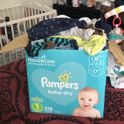 Size NB DIAPERS AND CLOTHES