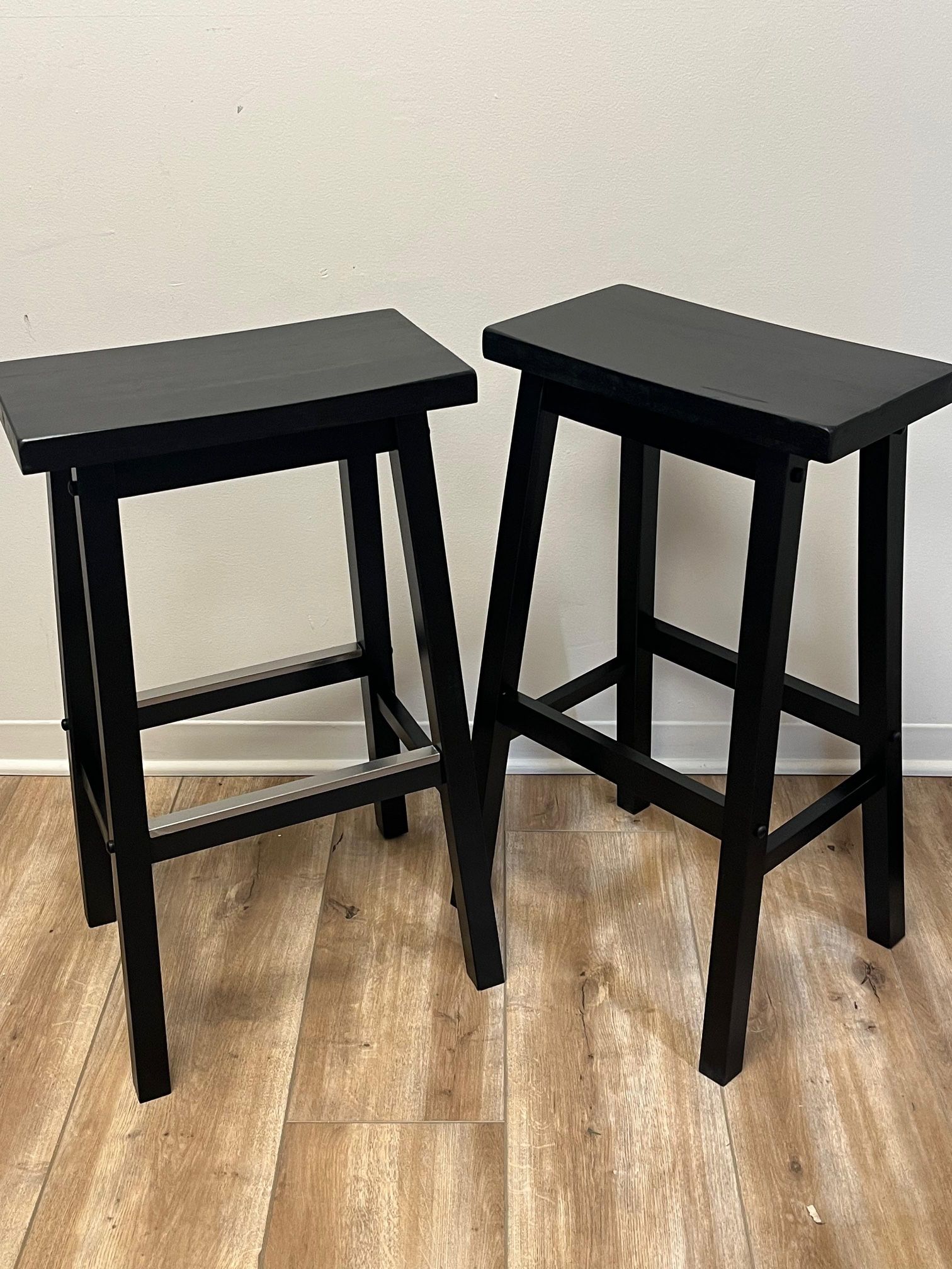 Basics Solid Wood Saddle Seat Kitchen Counter Barstool with Footrest, Easy Assembly 29 Inch Height Black Set of 2 Amazon´s,All Products : American Fashion Style Bags On Sale