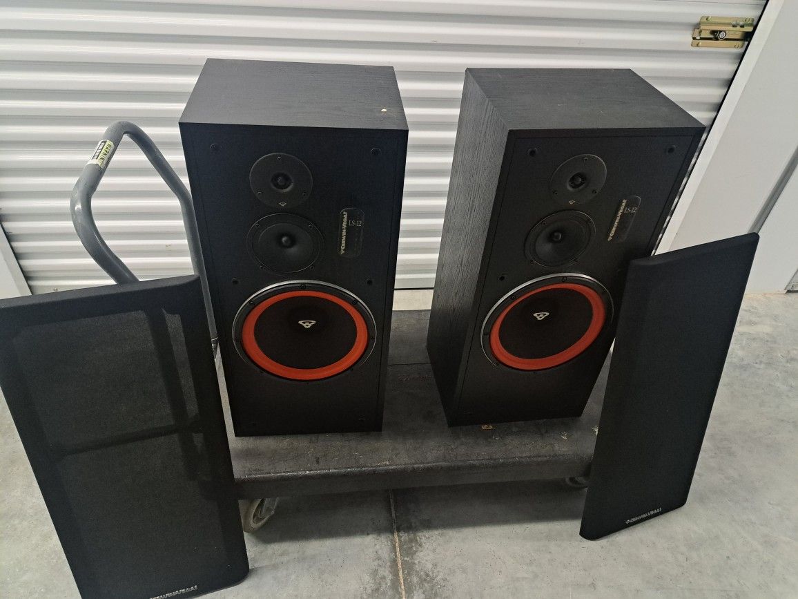 (2) Cerwin Vega LS-12 Set Of Speakers +Grill Covers Estate Find Amazing Quality