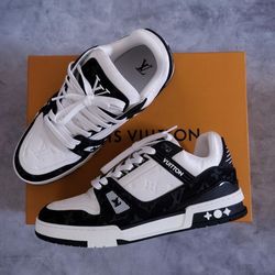 lv sneakers black and white