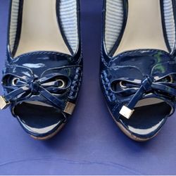 Nine West Moccasin Peep Toe Heels