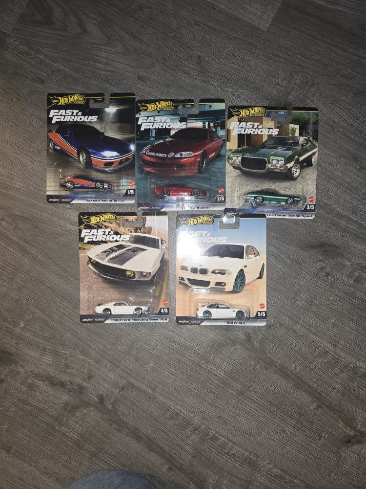 5 Premium Fast and The Furious HW Lot