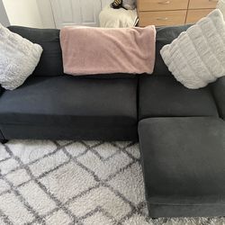 Dark Grey Sectional Sofa with Moveable Chaise