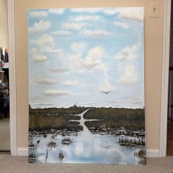 Marshland, Original Oil Painting  , Studio Wrapped Canvas 