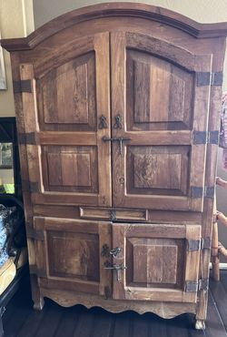 Solid Pine Wood Armoire / Linen Cupboard / Television 