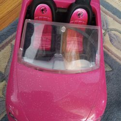 Barbie Doll Pink Glitter Car 