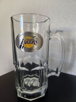 Los Angeles Lakers Glass Mug with Pewter emblem