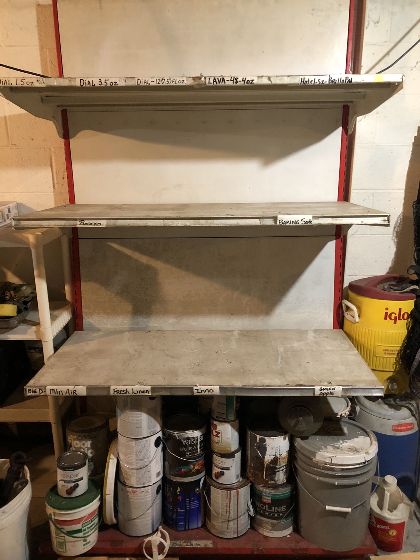 4’ metal display shelf.