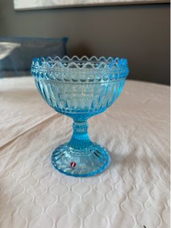 Blue Littala Marimekko Finnish Pedestal Bowl