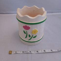 Vintage Cute Tulip Wood Small Planter