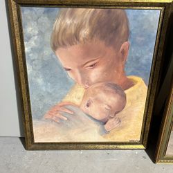 Two Oil On Canvas Paintings 1965 Korey