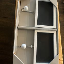 NEW Set Of 2 Framed Chalkboards With Hooks - Each 6.5” Wide 