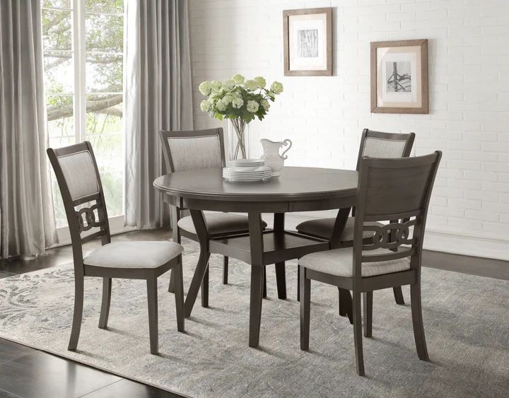 Savor Gray 5-Piece Dining Set (Table Chairs Options 