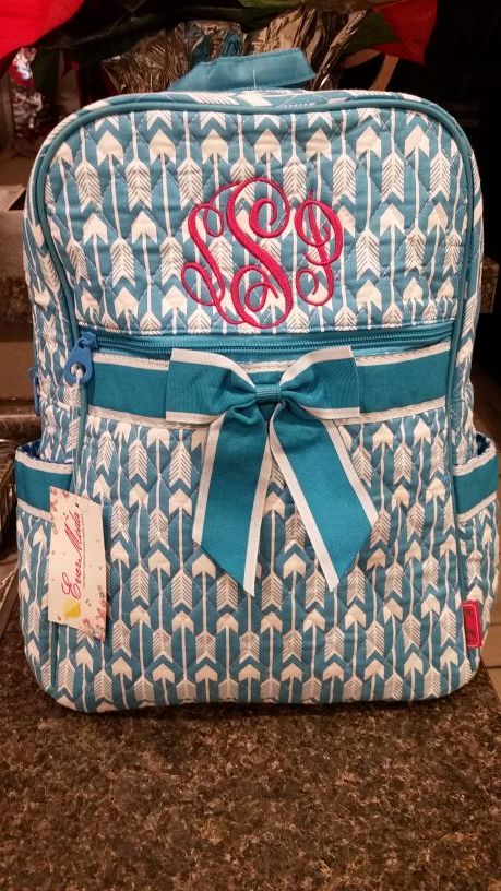 Monogramed backpack