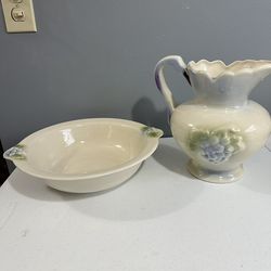 Vintage Wash Basin And Pitcher