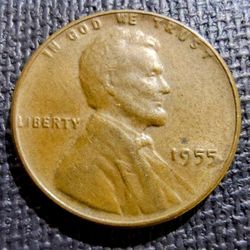 1955 Lincoln Memorial Penny 1-Cent In Very Good Circulated Condition.
