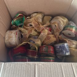 Box Of Beautiful Ribbons, Lots Of Different Styles & Colors (25) $8