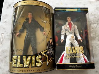 Lot of 2 Vintage Elvis Presley Dolls NIB '68 Special & Mattel Eagle Jumpsuit