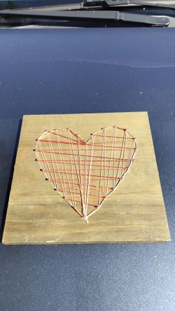 Primitive Barn Wood String Art Box Sign