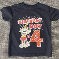 Paw Patrol Marshall 4th Birthday Boy Shirt Gifts for 4 Years Old Bday Party Toddler Kids T-Shirt