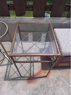 Glass Top Brass Table