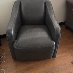 Leather Chair Gray