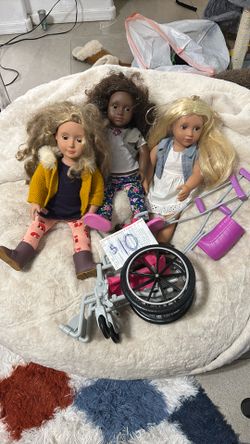 Our Generation Dolls Lot Girl Toys Wheel Chair