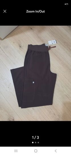 High Waisted Isabel Wide Leg Scrub Pants in Espresso