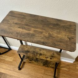 Mobile C Table, Height Adjustable Bedside Sofa Table with Shelves New!