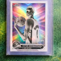 Topps 2023-24 Chrome Victor Wembanyama Rookie Card #1 Negative Refractor Spurs